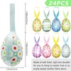 24PCS Easter Ornaments for Tree - Buffalo Plaid & Dots