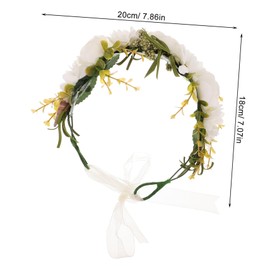 Ipetboom 1PC White Simulation Flower Wreath Bridal Headband Lightweight Hair Accessory for Weddings Parties and Photo Props for Brides and Cosplay Celebrations