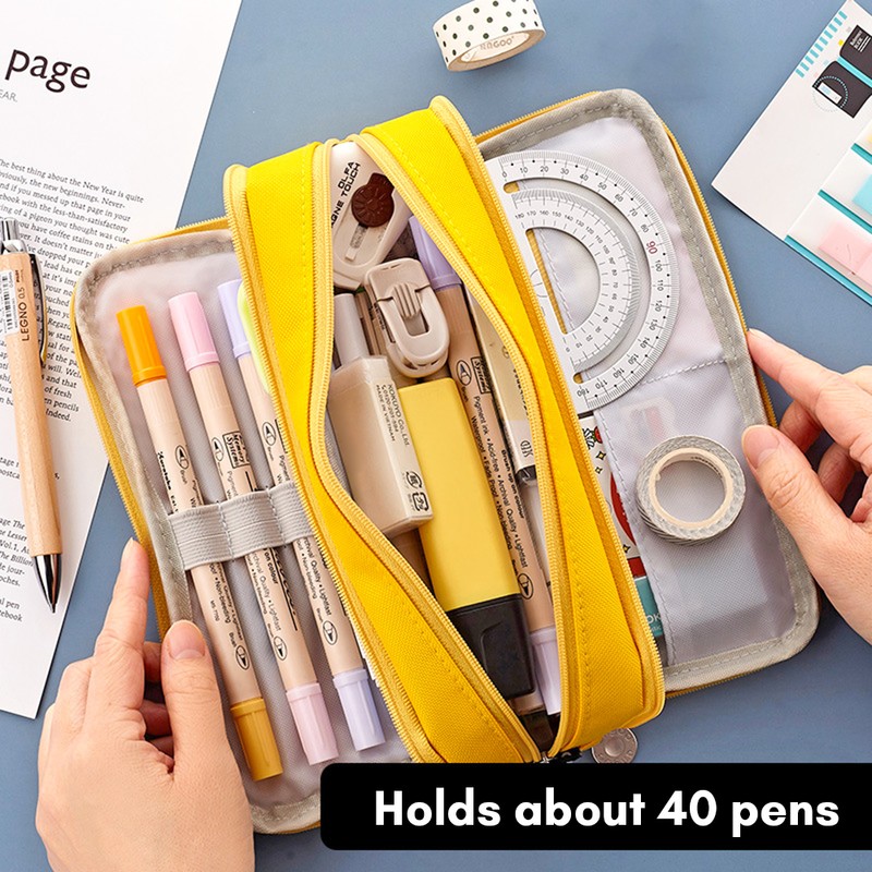 Pencil Case Large Capacity Pencil Pouch Box Stationery Zipper Pocket