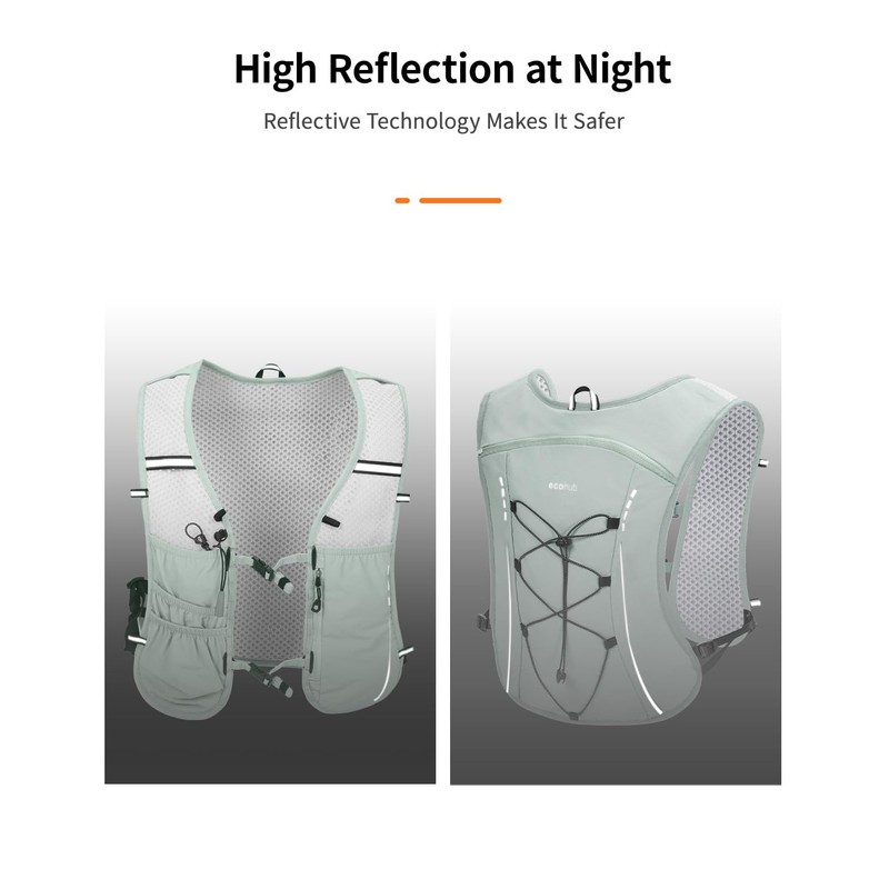 ECOHUB Lightweight Running Hydration Vest, Reflective Hydration Backpack with 2L