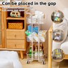 4-Tier Plastic Rolling Utility Cart Organizer with Handle, Multi-Functional Storage