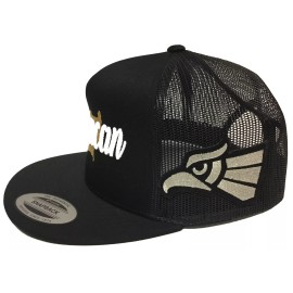 Unbranded El Mapa De Michoacan Aguila Silver A Lado 2 Logos Hat Black Mesh