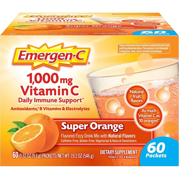 Emergen-C 1000mg Vitamin C Powder for Daily Immune Support Caffeine