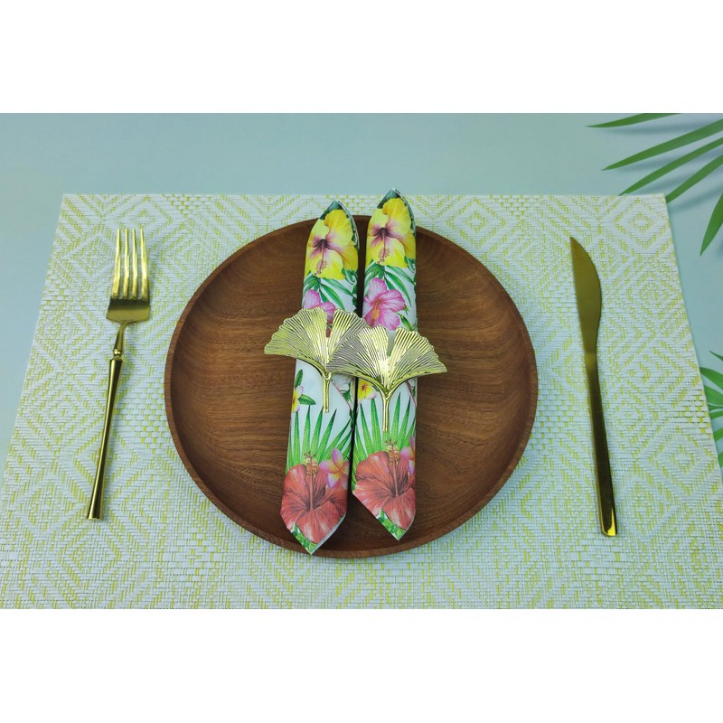 40Pcs Tropical Hibiscus Floral Greenery Paper Napkins, 6.5in