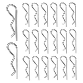 sourcing map 20 Pcs Hitch Pin Clip, 2mm x 40mm R Clips 304 Stainless Steel Retaining Wire Hair Pins Cotter Pin Assortment Kit Clips for Trailer Tractors Mower Carts Truck Pin Clip, Silver