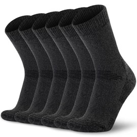Time May Tell - Calcetines acolchados de lana merino para hombre, paquete de 3, Gris oscuro (3 pares), 9-13