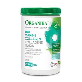 Organika Organika Canadian-Made Marine Collagen Powder - Wild-Caught from North Atlantic - 9g Pure Hydrolyzed Collagen For Healthier Skin, Hair, Nails And Joints - Tasteless, 250g