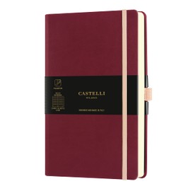 Castelli Milano AQUARELA Black Cherry Notebook 13x21 cm Striped Hard Cover Colour Bordeaux 240 Pag