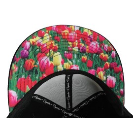 Capiche [99+ Variations] Snapback Cap Men's Cap - Baseball - Hat - Art - Unisex - Visor - Men - One Size - Tattoo - Men - Women, Tullip Field