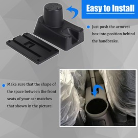 for Mitsubishi Mirage 2014-2024 Car Armrest Box Center Console Accessory Leather Arm Rest Double-Layer Storage Space with Cup Holder (Black Thread)