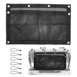 Upgrade Boat Storage Bag, Mesh Suspended Boat Seat Organizing Bag, Tackle & Life Jacket Boat Storage Organizer, Boat Storage Accessories for Boat/Truck SUV Travel Storage, 6 PCS Elastic Ring (24 inch)