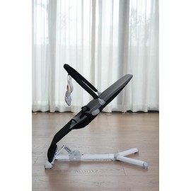 LADIDA Baby Bouncer 0-12 Months | Portable & Foldable with Ultra-Soft Cotton | 3-Point Safety Harness + 2 Recline Positions | Built-in Music & Detachable Toy Bar (Black)