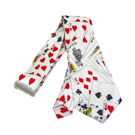 TOYANDONA Playing Cards Ties Poker Dice Print Tie Party Costume Dress Accessory (White), White