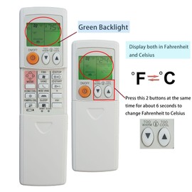 Replacement Remote Control for Mitsubishi Electric Air Conditioner MSZ-GE06NA-8 MSZ-GE09NA-8 MSZ-GE12NA-8 MSZ-GE15NA-8 MSZ-GE18NA-8 MSY-GE09NA-8 MSY-GE12NA-8 MSY-GE15NA-8 MSY-GE18NA-8