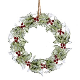 Birch Berry Wreath With Glitter Ornament