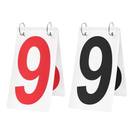 GOGO 1 Digit Scoreboard, Set of 2, Scoring Board, Waterproof, Portable, Easy to Read for Competition, Baseball, Tennis, Table Tennis and Soccer Basket, 0-9 Double Sided Numbers for Various Sports-Red/Black