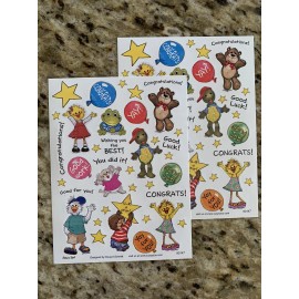 Suzy's Zoo Stickers: 2 Sheets Multiple Characters Congratulation