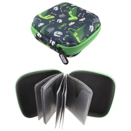 Storage Bag Suitable for Tigermedia Tiger Cards and Wildcards, Protective Bag for Transport and Organising up to 16 Cards Dinosaur Pattern Black Storage Bag for Tiger Cards