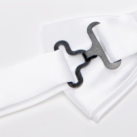 Ladeheid Children's Boys Bow Tie - Pre-Tied Adjustable Band, Shiny Design, Ideal for Wedding, Birthday, School - Durable and Stylish Size 10 cm x 5 cm BKS, White