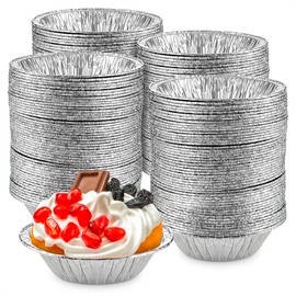 LEGLO 200Pcs Aluminum Foil Mini Pie Tins - 3 Inch Pie Pans Small Pie Pans Baking Tins Disposable Aluminum Pans for Restaurant Foil Tart Pans Disposable Aluminum Foil Pie Pans Disposable