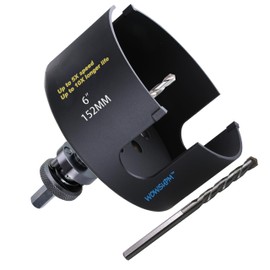 WOWSUPM 4-1/4” Carbide Tipped Deep Hole Saw Cutter 2.36” Depth for Multiple Purpose Hardy Plank MDF Wall Tile 10X More cuts 5X Faster