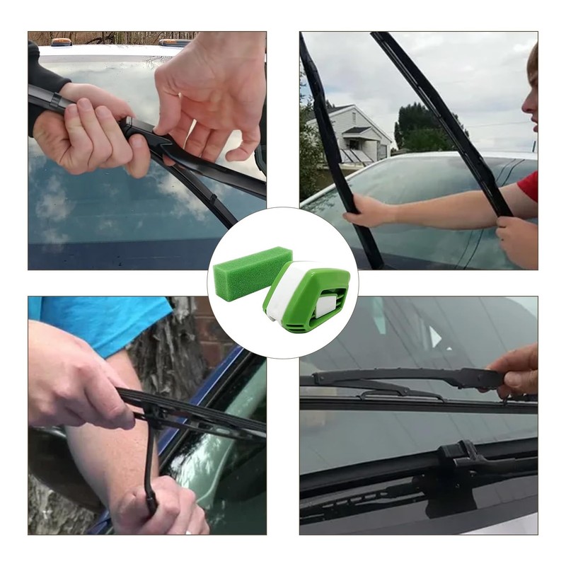 Pack of 2 Windscreen Wipers Cutter & Sponges Cleaning Cloths,