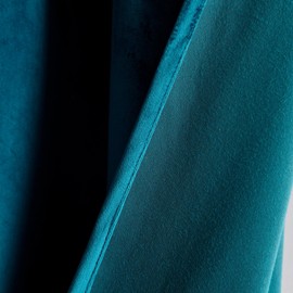 Lush Decor Prima Velvet Solid Light Filtering Grommet Window Curtain Panel Pair, 95" L x 38" W, Peacock