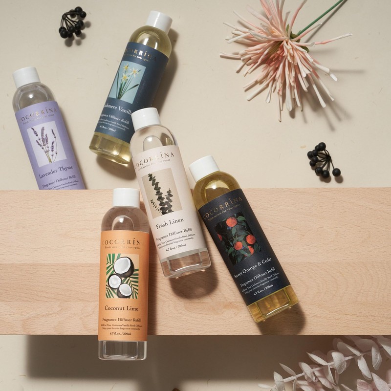 COCORRÍNA Reed Diffuser Refill- Lavender Thyme 6.7 oz. Reed Diffuser