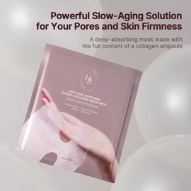 HEVEBLUE Pot Pore Peptamin Hydro Collagen Mask Pack 4ea - Hydrating Overnight Hydrogel Mask, Skin Firming, Pore Tightening, Hypoallergenic,Collagen Ampoule Absorbing Over Time