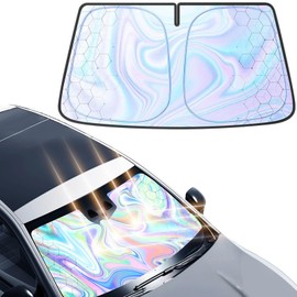 Kwak's Folding Car Windscreen Parasol, Shade for Trucks, SUVs, Van Blocks, UV, Keeps Your Vehicle Cool (S (145 x 70 cm)