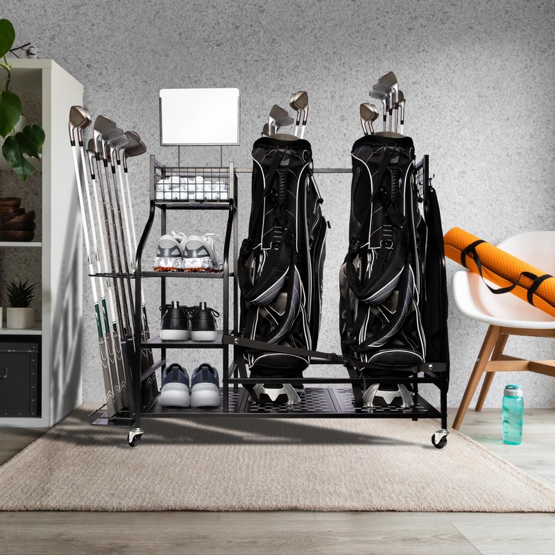 North South Store Golf Bag Storage Garage Organizer