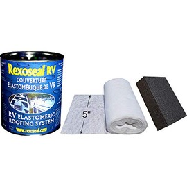 Rexoseal RV Roof Leak, Crack & Hole Repair Kit - Waterproofing and Protective RV Roof Coating Sealant - White, 1 Quart