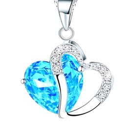 Women's 925 Sterling Silver Cubic Zirconia with Vivid Heart Necklace (Style 9)