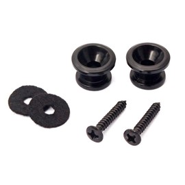 BALUKEYS Guitar Strap Clasps Metal Guitar Strap Buttons End Pins for Electric Acoustic Guitar Bass Ukulele Black Set of 2