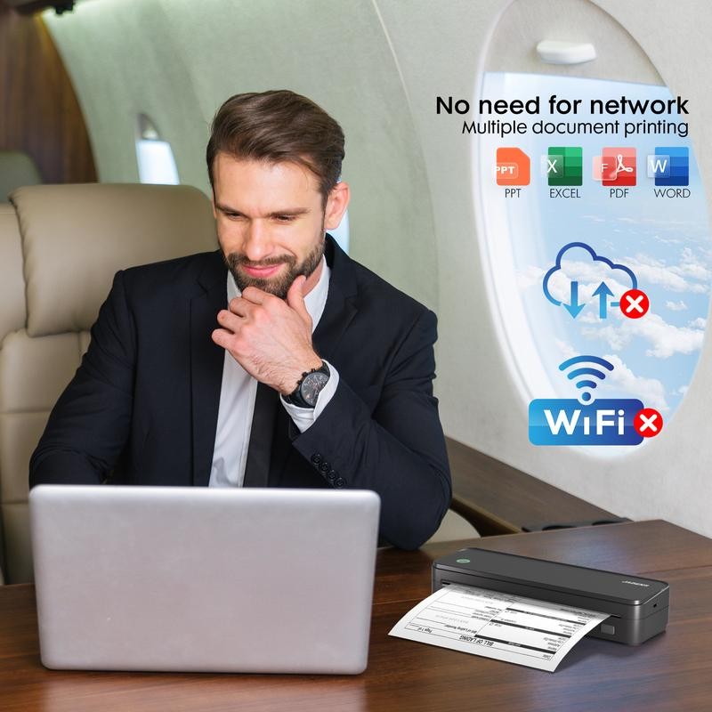 JADENS Portable Printers Wireless for Travel, Support 8.5" X 11"