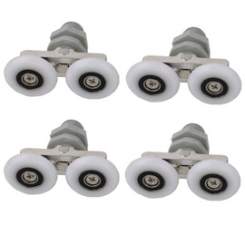 Leliafleury 4PCS Double Sliding Roller 25mm Shower Door Rollers Track Door Wheel Shower Doors Pulley for Bathroom Glass Door