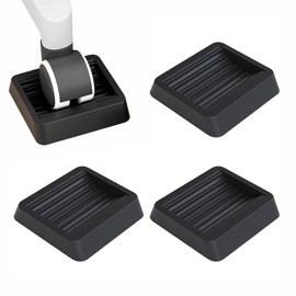 ALLVD (Fixed Casters) 4 Caster Brakes Fixed, Anti-Slip, Quiet, Vibration, Floor Scratches, Furniture Protection Pads, Wheels, Brakes, Elastic Rubber Black