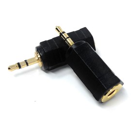 DRUT 2pcs 2.5mm Stereo Jack to 3.5mm Socket Plug Audio Adapter Cable Converter (Gold Black)