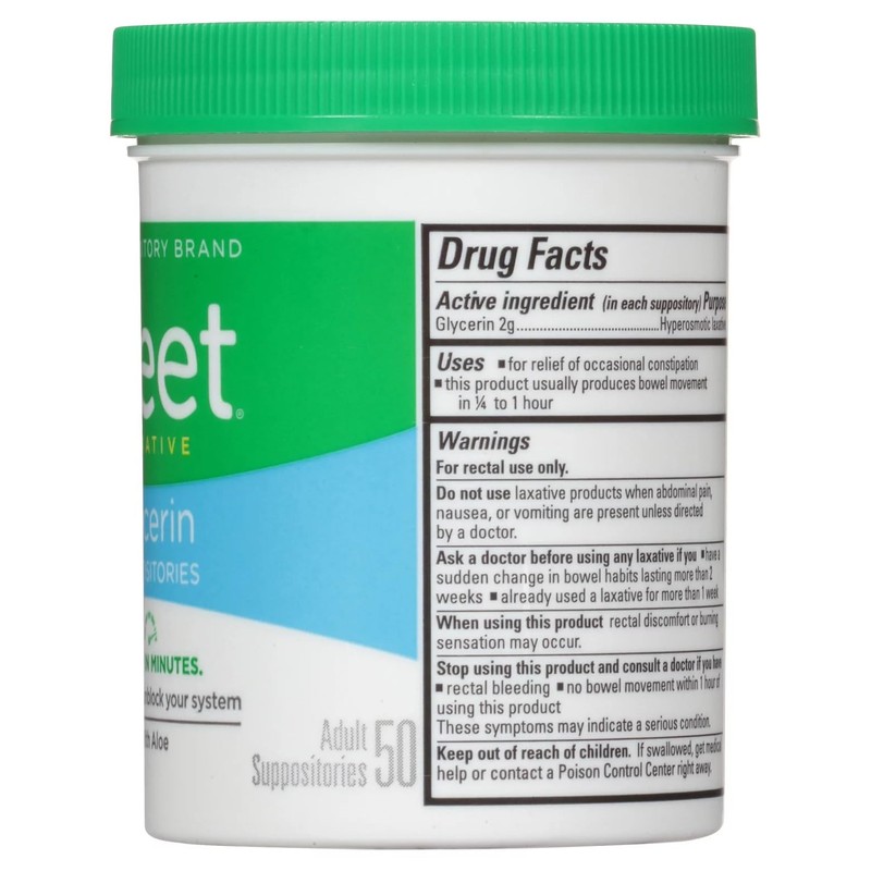 Fleet Adult Glycerin Suppositories 50-Count (2-Pack)