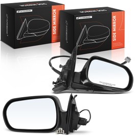 A-Premium Pair (2) Driver and Passenger Side Power Door Mirror - Compatible with Honda Accord 1998 - Non-Heated, Non-Folding, Black Outside Rear View Mirror