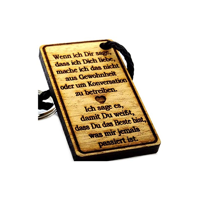 Lieblingsmensch Wooden Keyring Model: "Wenn ich Dir Sage, dass ich