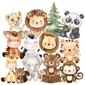 FYSUIMU 39Pcs Woodland Animal Cutouts Watercolor Wild Animal Cut-Outs Cute Cardboard Paper Cutting for DIY Crafts Baby Shower Classroom Bulletin Board Decor Party Supplies