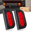 GOOACC 6Inch Oval Trailer Tail Light 2PCS 10LED Red Stop