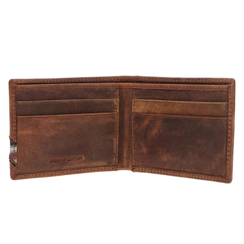 HOOEY Bi-Fold Leather Men's Wallet (Hawk - Brown/Navajo Serape)