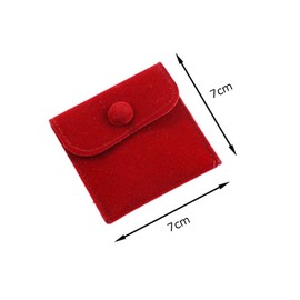 Esforzarse 10 Pcs Jewellery Pouches, Soft Velvet Gift Bags, Velvet Small Pouch With Snap Button, Jewelry Pouch Bags Velvet Jewelry Bags With Snap Button For Small Jewelry Travel(Red, 7 × 7 cm)