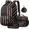 Fihevur American Flag Backpack Set for Boys, Kids Camo USA