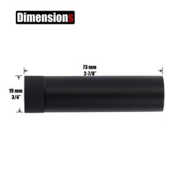 JQK Door Stopper, 2-7/8 Inch 304 Stainless Steel Sound Dampening Door Stop Bumper Wall Protetor 8 Pack, Matte Black, DSB2-PB-P8