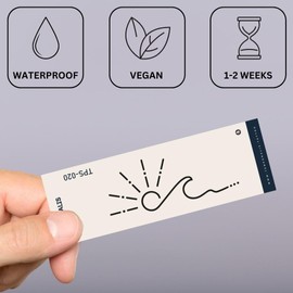 Welle Tattoo - Temporalis® | Temporary Tattoo, Vegan and Waterproof - EU Certified Cosmetics - Lasts 1 to 2 Weeks [Wave and Sunrise]