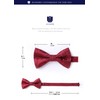 HISDERN Men's Bowtie, One-Touch Paisley Pattern, Bowtie, Chief Set, For