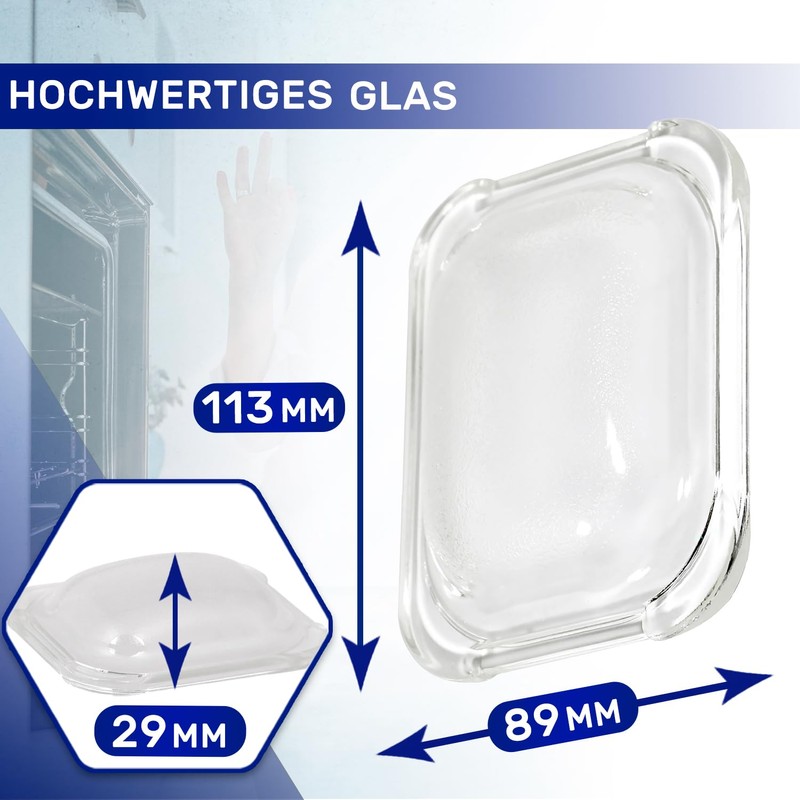 Glass Cover for Oven Bulb with Original Code 00187384 187384